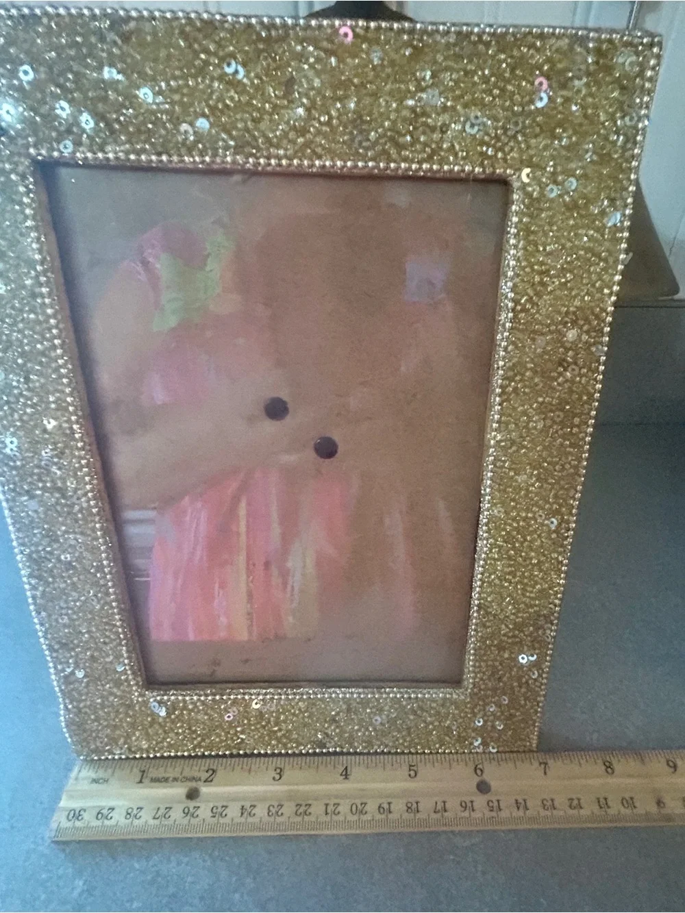 Gold Sequin Decorative Photo Frame - Sparkling Accent